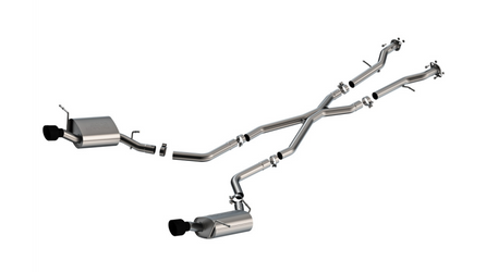 BORLA 140449CB Cat-Back Exhaust System S-Type Ceramic Black Tips for 11-26 Durango 3.6L & 5.7L VVT HEMI