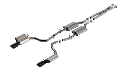 BORLA 140918BC Cat-Back Exhaust System ATAK Black Chrome Tips for 19-23 Charger GT 3.6L