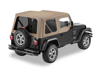Bestop 51124-33 OEM Replace-A-Top with Tinted Windows & Upper Door Skins Dark Tan for 97-02 Jeep Wrangler TJ