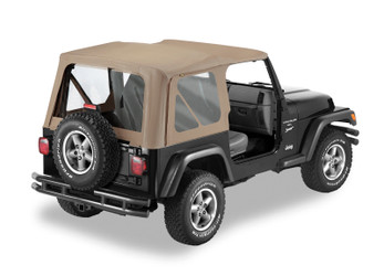 Bestop 51127-33 OEM Replace-A-Top with Clear Windows Dark Tan for 97-02 Jeep Wrangler TJ
