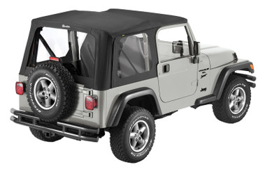 Bestop 79125-35 OEM Replace-A-Top with Clear Windows Black Diamond Sailcloth for 03-06 Jeep Wrangler TJ