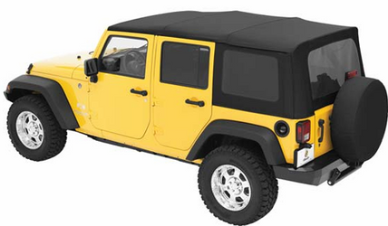 Pavement Ends 51201-35 Replay OEM Replacement Soft Top with Tinted Windows Black Diamond for 07-09 Wrangler Unlimited JK