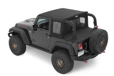 Bestop 53900-35 Halftop Soft Top Black Diamond for 07-18 Jeep Wrangler JK 2-Door