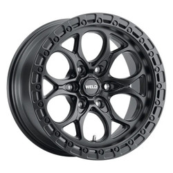 WELD Racing W10889084501 Ledge 6 18x9 6x5.5 5.00" Backspace Satin Black Satin Black Ring for 19-26 RAM 1500, TRX & RHO