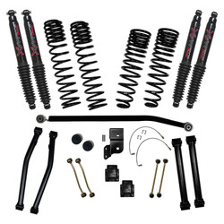 Skyjacker G452RKBLTD 4.5" Front 3" Rear Dual Rate Long Travel Coil Spring Lift Kit with Black MAX Shocks for 20-26 Jeep Gladiator JT 3.0L EcoDiesel Rubicon
