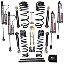 Skyjacker TJ251K-SVX-X 2.5" Dual Rate Long Travel Coil Spring Lift Kit with Flex Lower Control Arms with ADX 2.0 Remote Reservoir Shocks for 97-02 Jeep Wrangler TJ