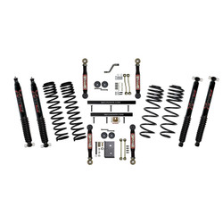 Skyjacker TJ403BPBLTX 4" Dual Rate Long Travel Coil Spring Lift Kit with Flex Lower Control Arms with Black MAX Shocks for 03-06 Jeep Wrangler TJ & Unlimited
