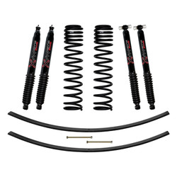 Skyjacker JC30BPBLT 3" Front Dual Rate Long Travel Lift Kit with Add a Leafs & Black MAX Shocks for 84-01 Jeep Cherokee XJ