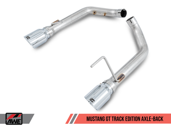 DISCONTINUED AWE Tuning S550 Mustang GT Axle-back Exhaust - Track Edition (Chrome Silver Tips)