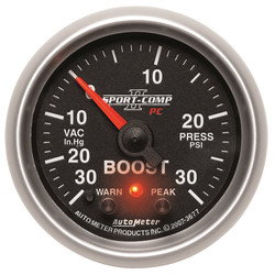 AutoMeter Sport-Comp II 52mm 30 IN HG / 30 PSI Electronic Boost/Vacuum Gauge - 3677