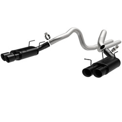 DISCONTINUED MagnaFlow 13 Mustang Shelby GT500 V8 5.8L Blk Tips Quad Split Rear Exit Stainless Cat Back Perf Exhaust - 15173