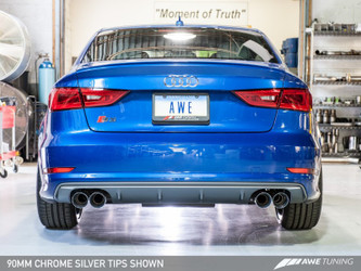 AWE Tuning Audi 8V S3 Track Edition Exhaust w/Chrome Silver Tips 90mm