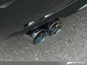 DISCONTINUED AWE Tuning Audi B7 A4 3.2L Track Edition Quad Tip Exhaust - Diamond Black Tips