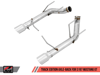 DISCONTINUED AWE Tuning S197 Mustang GT Axle-back Exhaust - Track Edition (Chrome Silver Tips)