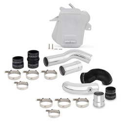 DISCONTINUED Mishimoto 11-16 Ford 6.7L Powerstroke Air-To-Water Intercooler Kit - Wrinkle Silverw/ Polished Pipes - MMINT-F2D-11KSLP