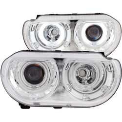 DISCONTINUED ANZO 2008-2014 Dodge Challenger Projector Headlights w/ Halo Chrome (CCFL) - 121307