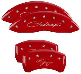 MGP 12001SCLRRD Caliper Covers Red with Logo for 09-10 Challenger R/T 5.7L HEMI
