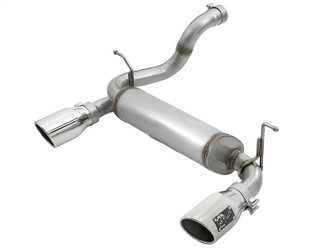 aFe Power Rebel Series 2-1/2" 409 Stainless Steel Axle-Back Exhaust System Polished Tips for 18-Current Jeep Wrangler JL & Wrangler Unlimited JL 2.0T/3.6L - 49-48067-P