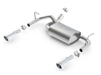 BORLA 11834 Axle-Back Exhaust System Touring Chrome Tips for 12-18 Jeep Wrangler JK 3.6L