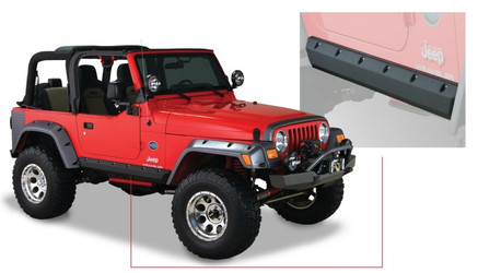 DISCONTINUED Bushwacker 97-06 Jeep Wrangler Trail Armor Pocket Style Rocker Panels - Black