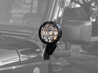DISCONTINUED KC HiLiTES 07-18 Jeep JK Windshield Side Mount Light Bracket Set (Pair) - Black