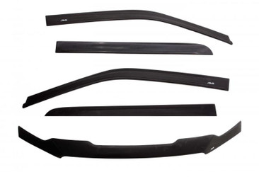 AVS 07-18 Jeep Wrangler Unlimited Ventvisor & Aeroskin Deflector Combo Kit - Matte Black - 56034060