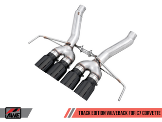 DISCONTINUED AWE Tuning 13-19 Chevy Corvette C7 Stingray/Grand Sport (w/AFM) Track Valve-Back Exhaust w/Blk Tips