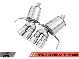 DISCONTINUED AWE Tuning 13-19 Chevy Corvette C7 Stingray/Grand Sport Touring Valve-Back Exhaust w/Chrome Tips