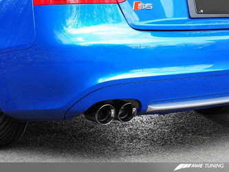 DISCONTINUED AWE Tuning Audi B8 S5 4.2L Track Edition Exhaust System - Diamond Black Tips
