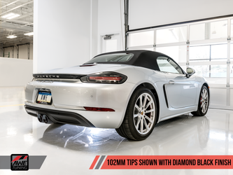 DISCONTINUED AWE Tuning Porsche 718 Boxster / Cayman Track Edition Exhaust - Diamond Black Tips