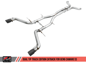 DISCONTINUED AWE Tuning 16-19 Chevy Camaro SS Resonated Cat-Back Exhaust - Track Edition (Diamond Black Tips)