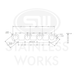 Stainless Works HF57H175 1-3/4" Round Port Header Flanges for Gen 3 Hemi 5.7L