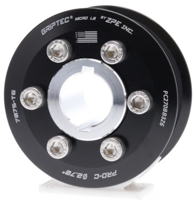 Griptec 6-Rib 2 Piece Standard L3 Black Pulley & Hub Kit for ProCharger 