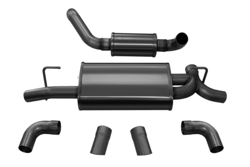 CORSA 21015BLK Touring Axle-Back Turn Down Black Tips for 18-24 Jeep Wrangler JL 2.0/3.6L 