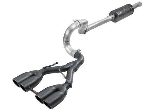 aFe Power 49-38073-B Rebel Series 2-1/2" Cat-Back Exhaust System Black Tips for 18-24 Jeep Wrangler JL 3.6L
