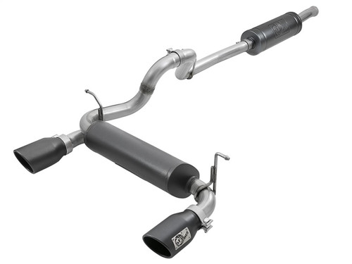aFe Power 49-38066-B Rebel Series 2-1/2" Cat-Back Exhaust System Black Tips for 18-24 Jeep Wrangler Unlimited JL 3.6L