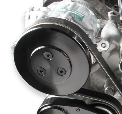 Holley 97-185 A/C Compressor Cover Black for Gen 3 HEMI Mid Mount System