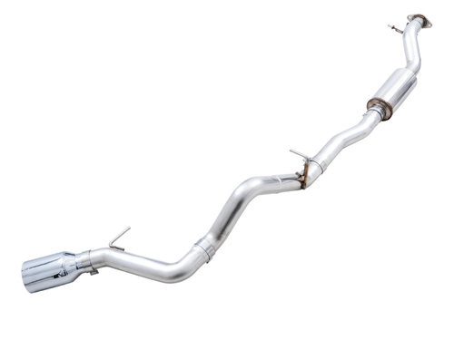 DISCONTINUED AWE Tuning 2021+ Ford Bronco 0FG Single Rear Exit Exhaust w/Chrome Silver Tip & Bash Guard