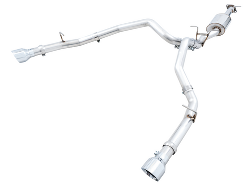 AWE 3015-32005 0FG Dual Rear Exit Catback Exhaust Chrome Silver Tips for 19-24 RAM 1500 5.7L VVT HEMI with Bumper Cutouts