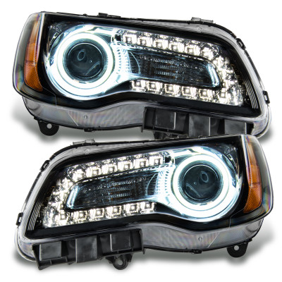 Oracle 7729-001 Pre-Assembled Halo Headlights Black Non-HID White for 11-14 Chrysler 300C