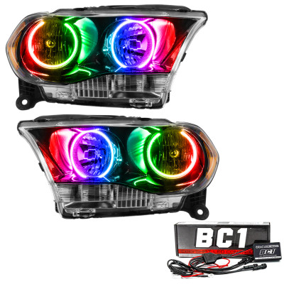 Oracle 7102-335 Pre-Assembled Halo Headlights Black Non-HID ColorSHIFT with BC1 Controller for 11-13 Durango Oracle 7102-335 Pre-Assembled Halo Headlights Black Non-HID ColorSHIFT with BC1 Controller for 11-13 Durango