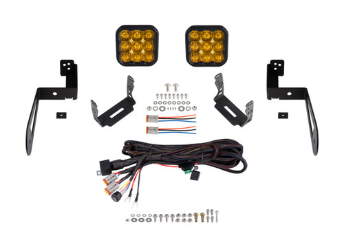 Diode Dynamics DD7287 SS5 Pro LED Pod Bumper Light Kit Yellow Driving for 07-18 Jeep Wrangler JK