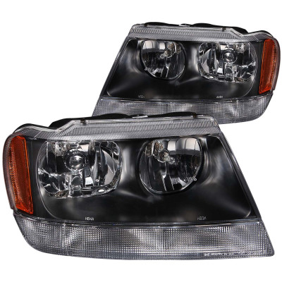 DISCONTINUED ANZO USA 111042 Crystal Headlights Black for 99-04 Jeep Grand Cherokee WJ