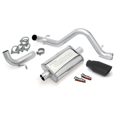 Banks 51342-B Monster Exhaust System Black Tip for 12-18 Jeep Wrangler JK 3.6L 2-Door