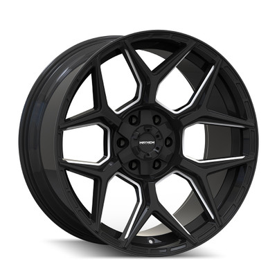 Mayhem Wheels 8119-2952M 8119 Vanquish 20x9 5" Backspace Black Milled Wheel for 07-18 Jeep Wrangler JK, 18-24 JL & 20-24 Gladiator JT