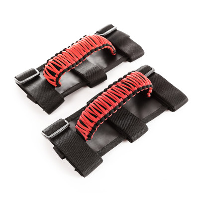 Rugged Ridge 13505.31 Paracord Grab Handles Red Black for 07-24 Jeep Wrangler JK, JL & Gladiator JT