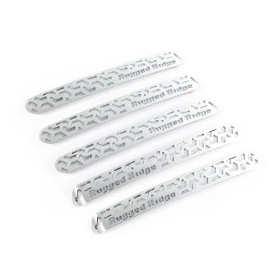 Rugged Ridge 13311.51 Elite Door Handle Inserts Brushed Tread for 07-18 Jeep Wrangler Unlimited JK