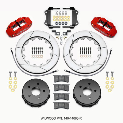 Wilwood 140-14066-R Superlite 4R Rear Big Brake Kit 14" Slotted Rotors Red Calipers for 07-18 Jeep Wrangler JK