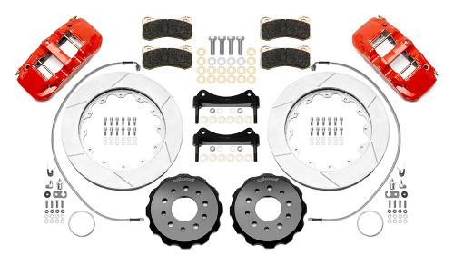 Wilwood 140-15892-R AERO6 Front Big Brake Kit 14" Slotted Rotors Red Calipers for 18-24 Jeep Wrangler JL & 20-24 Gladiator JT