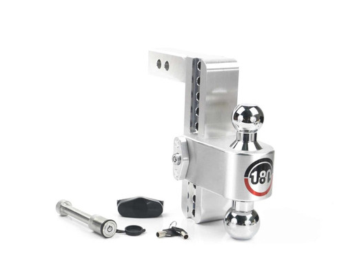 Weigh Safe CTB8-2-KA 180 Hitch 2" Receiver 8" Drop Chrome-Plated Balls & Keyed Alike Hitch Locking Pin